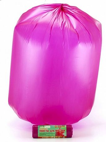 Мешки для мусора 120 литров, 14 мкм, ПНД, 10 шт. красные, 70х110 см, EXTRA - Вид 2